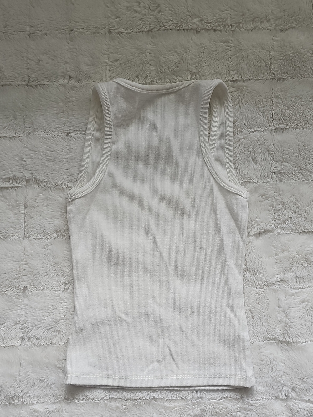 REVICE White Ribbed Tank with Pink Script Logo - Picture 4 of 4